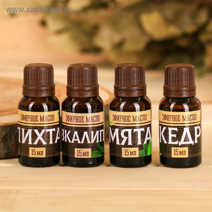Набор аромамасел Главному банщику 4шт по 15мл