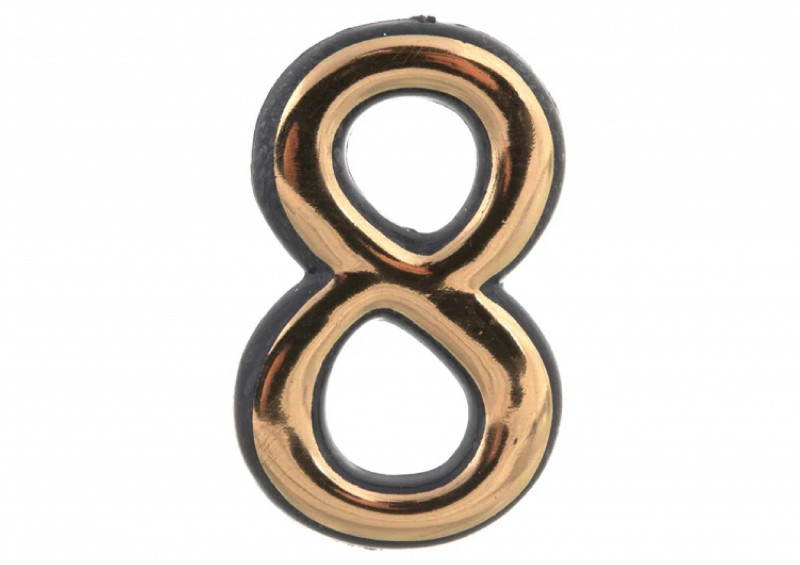 Номер для дверей "8" самоклеющийся