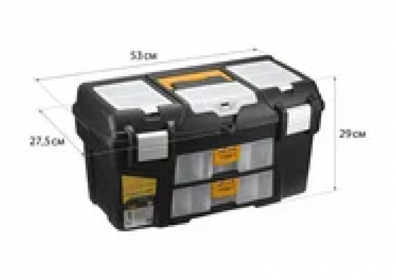 Ящик для инструментов 21" металл.замки черный с желтым ГЕФЕСТ