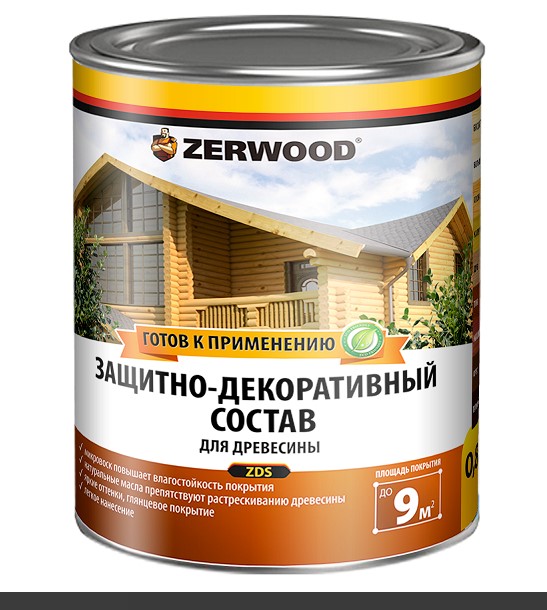 Деревозащитный состав 0,85л Дуб ZERWOOD